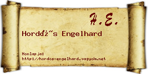Hordós Engelhard névjegykártya